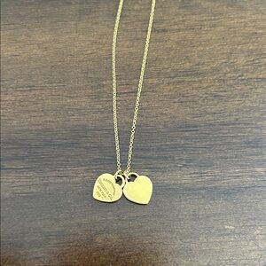 Tiffany & Co Double Heart Tag Pendant in 18K yellow gold Authentic